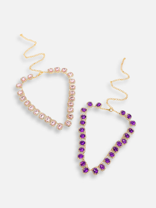 Pack Of Gold-Plated Choker Necklaces 
