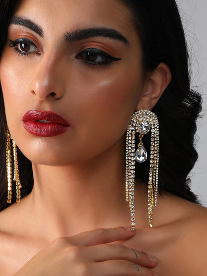 Pack Of Gold-Plated Necklace & Drop Earrings