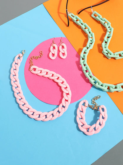 Pack Of Contemporary Pastel Sunglass Chain & Jewellery Set