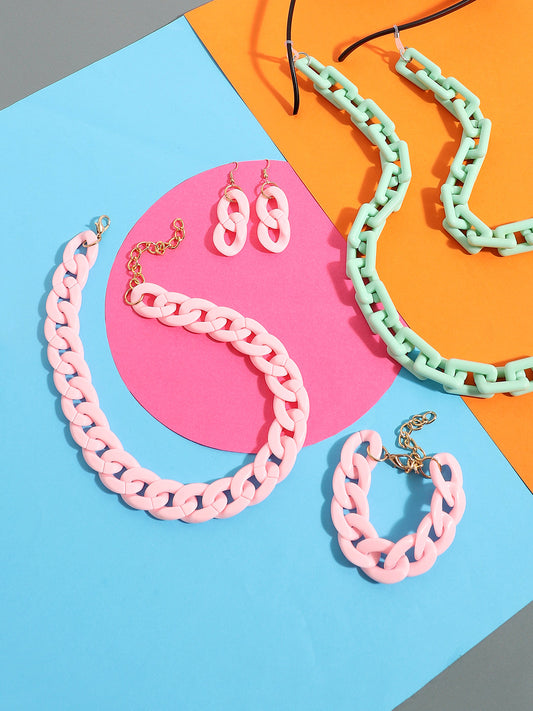 Pack Of Contemporary Pastel Sunglass Chain & Jewellery Set