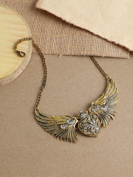 GOLD PLATED PARTY DESIGNER STONE NECKLACE FOR WOMEN