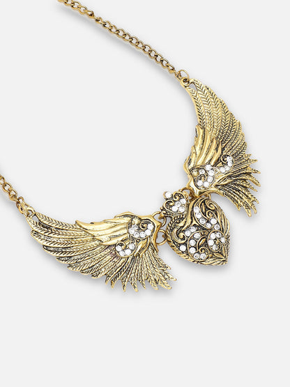 GOLD PLATED PARTY DESIGNER STONE NECKLACE FOR WOMEN