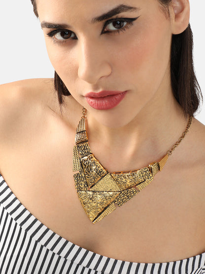 GOLD PLATED PARTY DESIGNER STONE NECKLACE FOR WOMEN