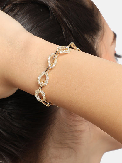 GOLD PLATED PARTY DESIGNER STONE CHOKER NECKLACE FOR WOMEN