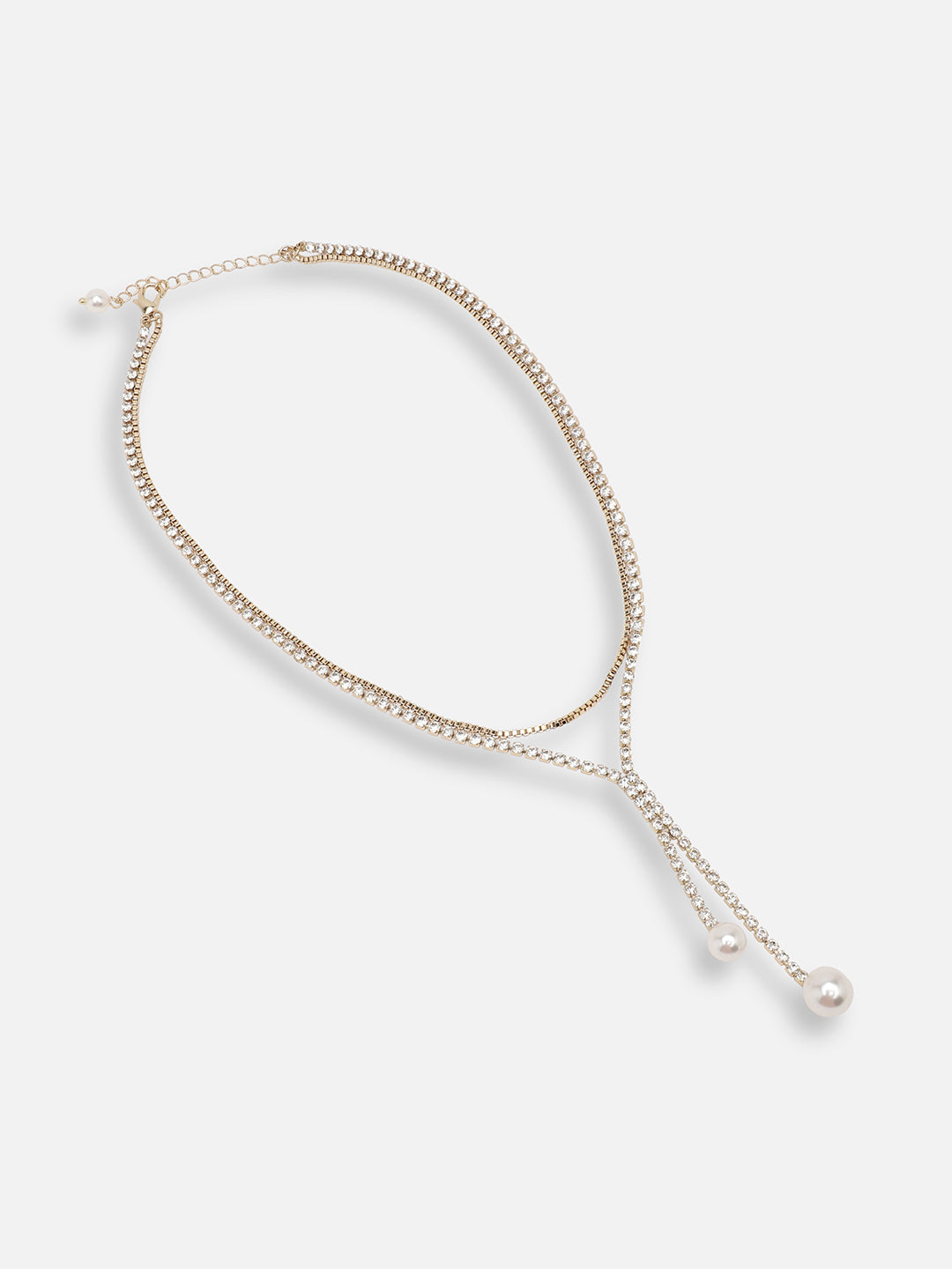 SILVER PLATED PARTY DESIGNER STONE LAYERED NECKLACE FOR WOMEN