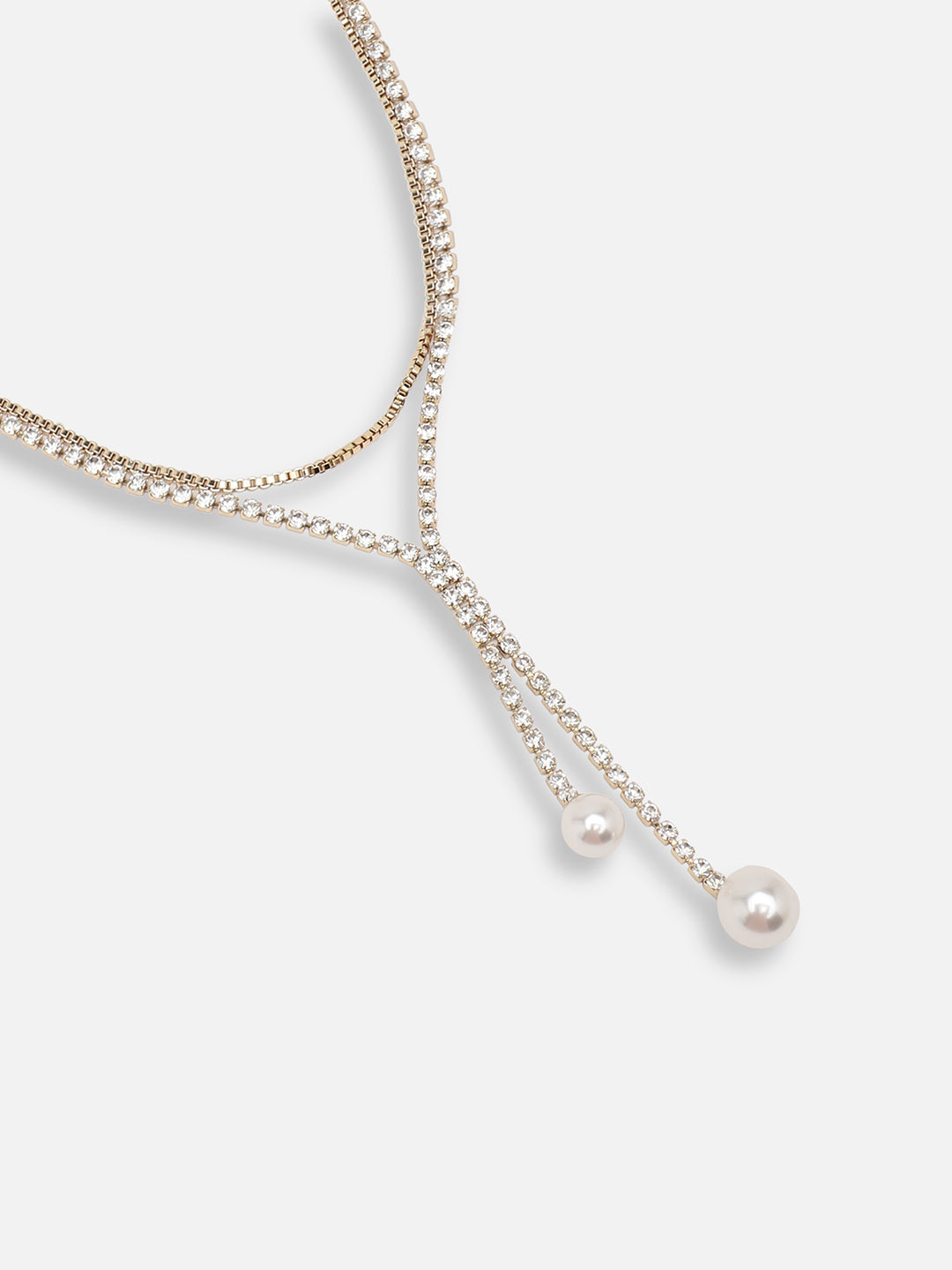 SILVER PLATED PARTY DESIGNER STONE LAYERED NECKLACE FOR WOMEN