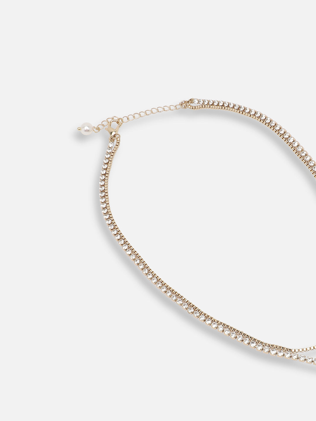 SILVER PLATED PARTY DESIGNER STONE LAYERED NECKLACE FOR WOMEN