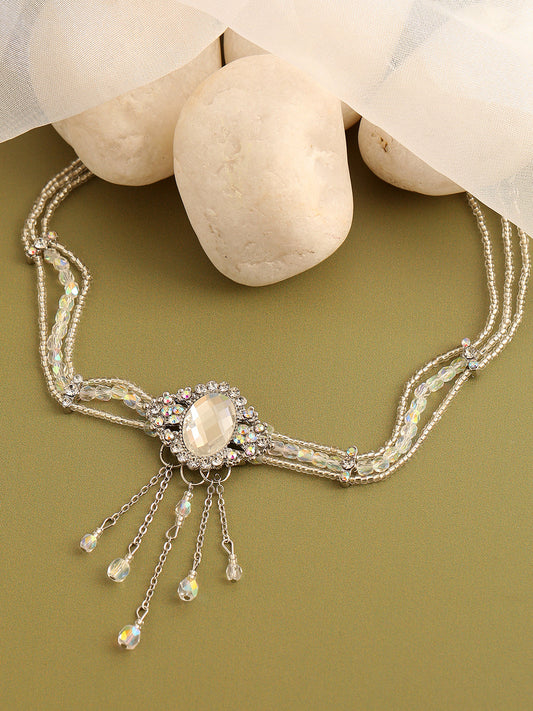 GOLD PLATED PARTY DESIGNER STONE CHOKER NECKLACE FOR WOMEN