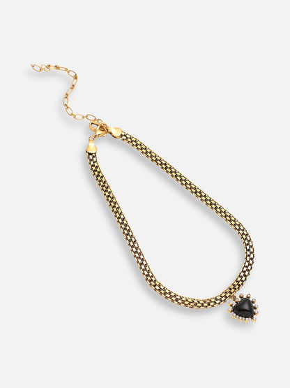 GOLD PLATED PARTY DESIGNER STONE PENDANT NECKLACE FOR WOMEN
