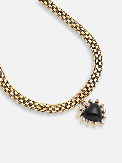 GOLD PLATED PARTY DESIGNER STONE PENDANT NECKLACE FOR WOMEN