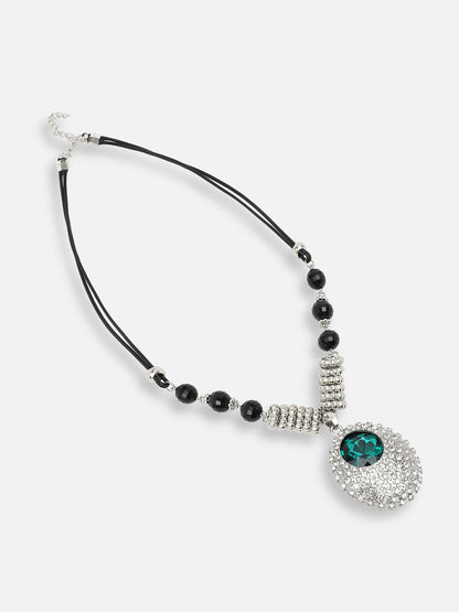 GOLD PLATED PARTY DESIGNER STONE PENDANT NECKLACE FOR WOMEN