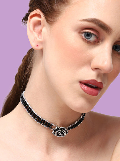 GOLD PLATED PARTY DESIGNER STONE CHOKER NECKLACE FOR WOMEN