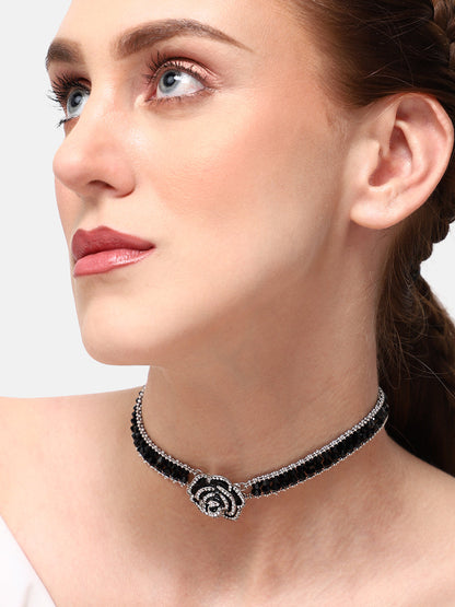 GOLD PLATED PARTY DESIGNER STONE CHOKER NECKLACE FOR WOMEN