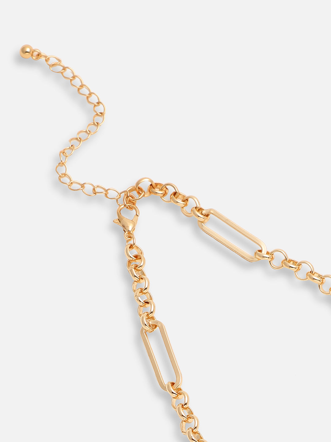 GOLD PLATED PARTY DESIGNER STONE LAYERED NECKLACE FOR WOMEN