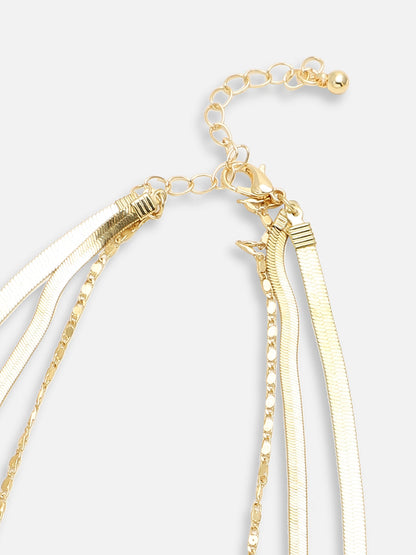 GOLD PLATED CASUAL PEARLS LAYERED NECKLACE FOR WOMEN