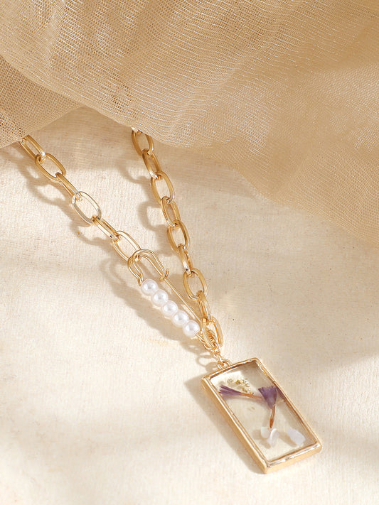GOLD PLATED CASUAL DESIGNER PENDANT NECKLACE FOR WOMEN