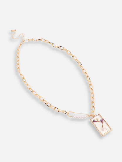 GOLD PLATED CASUAL DESIGNER PENDANT NECKLACE FOR WOMEN
