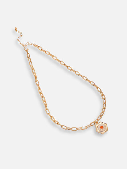 GOLD PLATED CASUAL DESIGNER PENDANT NECKLACE FOR WOMEN