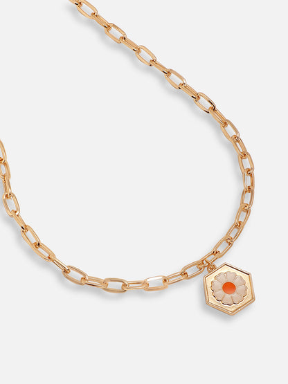 GOLD PLATED CASUAL DESIGNER PENDANT NECKLACE FOR WOMEN