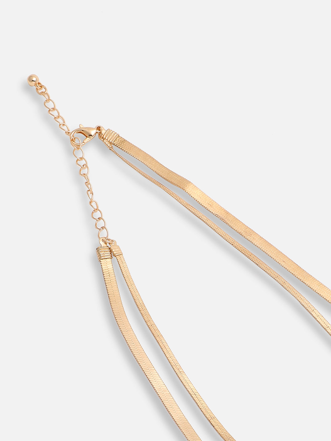 GOLD PLATED CASUAL DESIGNER STONE LAYERED NECKLACE FOR WOMEN
