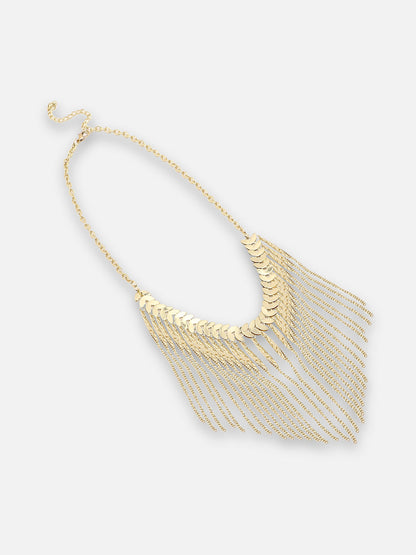 GOLD PLATED PARTY DESIGNER STONE STATEMENT NECKLACE FOR WOMEN