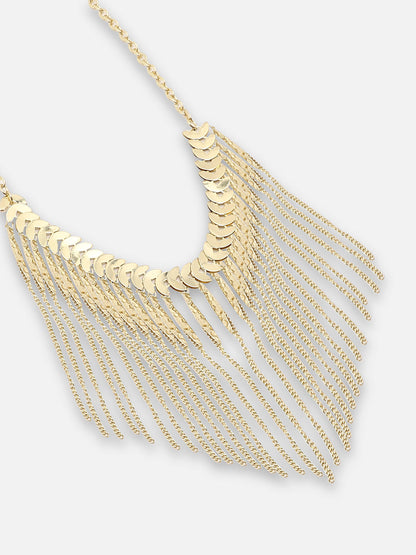 GOLD PLATED PARTY DESIGNER STONE STATEMENT NECKLACE FOR WOMEN
