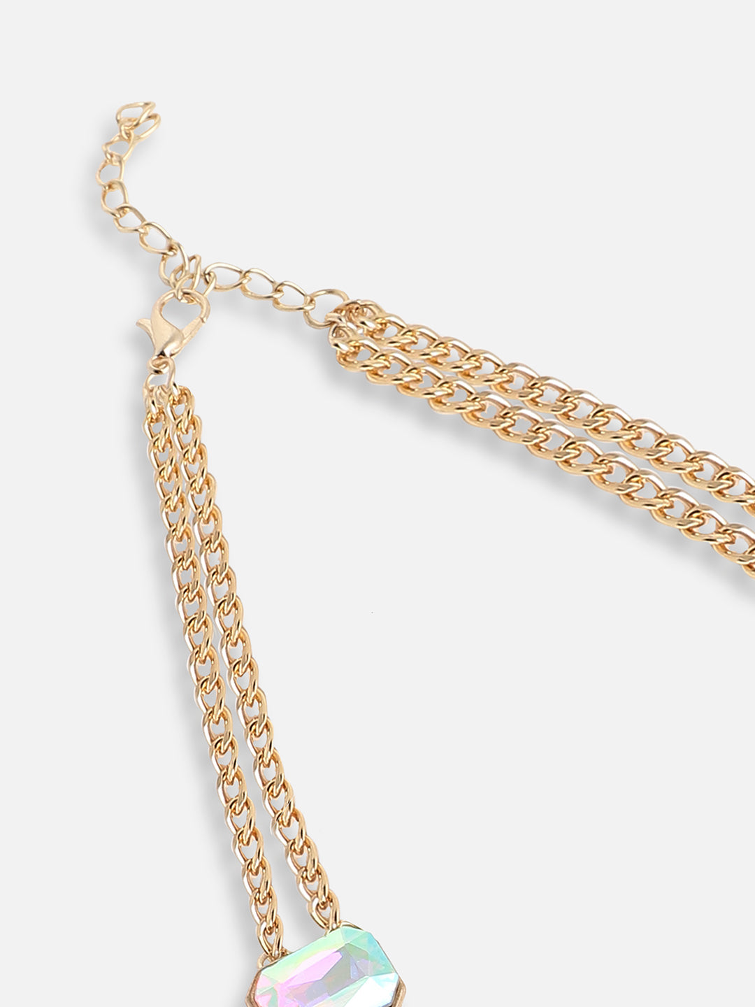 GOLD PLATED PARTY DESIGNER STONE STATEMENT NECKLACE FOR WOMEN