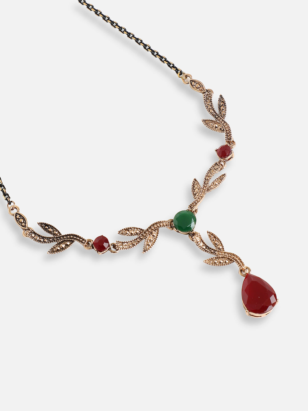 GOLD PLATED PARTY DESIGNER STONE NECKLACE AND EARRING SET FOR WOMEN
