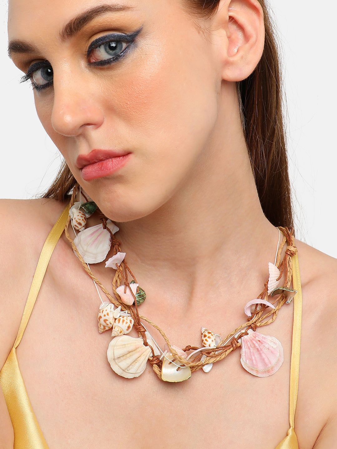 GOLD PLATED PARTY DESIGNER STONE STATEMENT NECKLACE FOR WOMEN