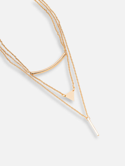 GOLD PLATED DESIGNER STONE PENDANT CHAIN