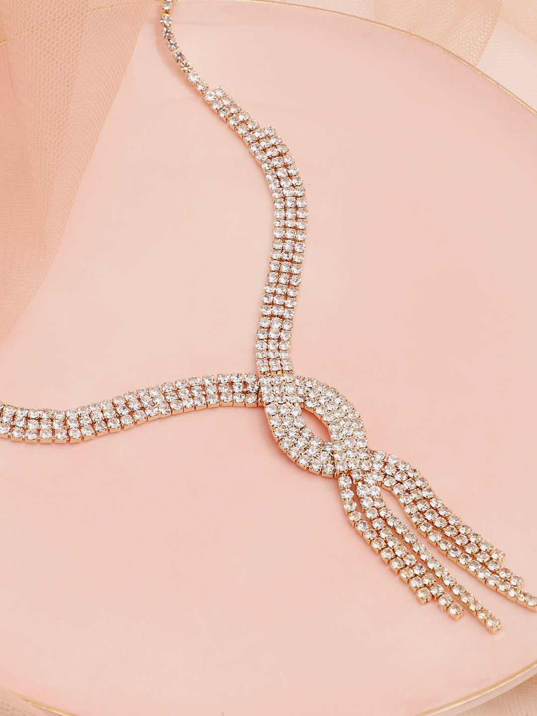 GOLD PLATED PARTY DESIGNER STONE NECKLACE FOR WOMEN