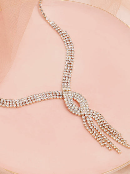 GOLD PLATED PARTY DESIGNER STONE NECKLACE FOR WOMEN