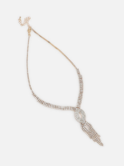 GOLD PLATED PARTY DESIGNER STONE NECKLACE FOR WOMEN