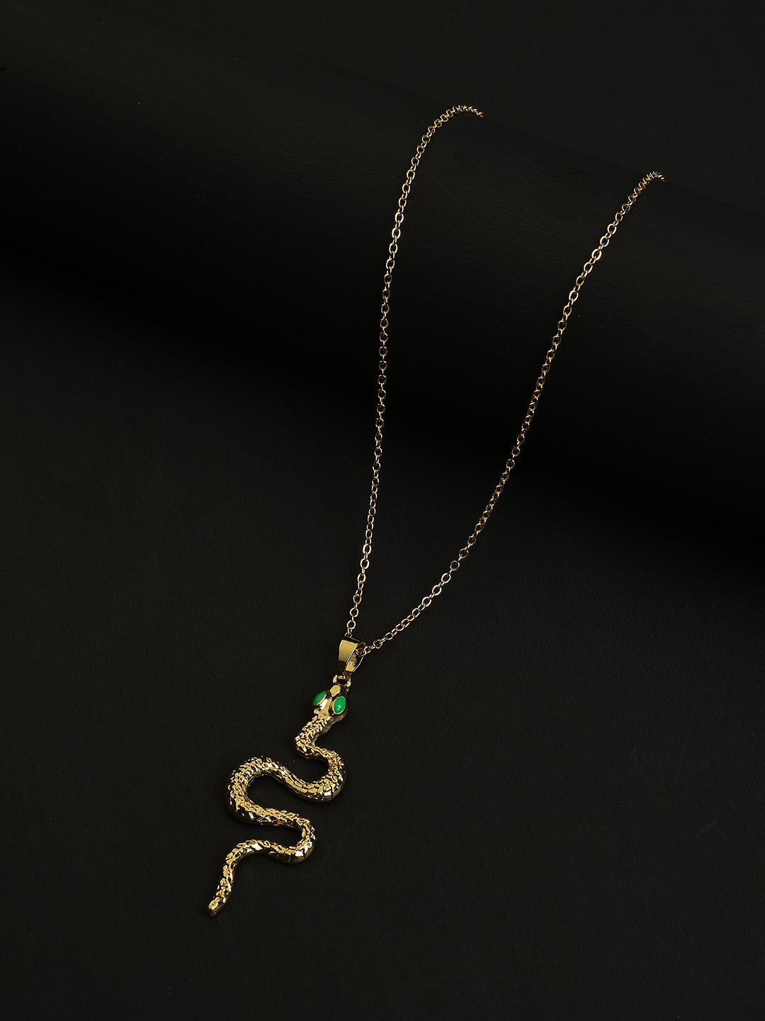 GOLD PLATED SNAKE SHAPED NECKLACE