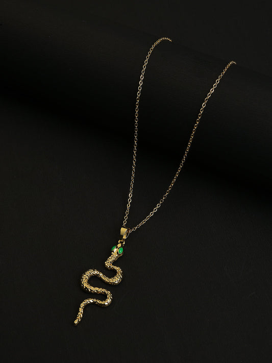 GOLD PLATED SNAKE SHAPED NECKLACE