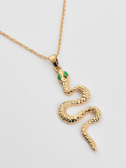 GOLD PLATED SNAKE SHAPED NECKLACE