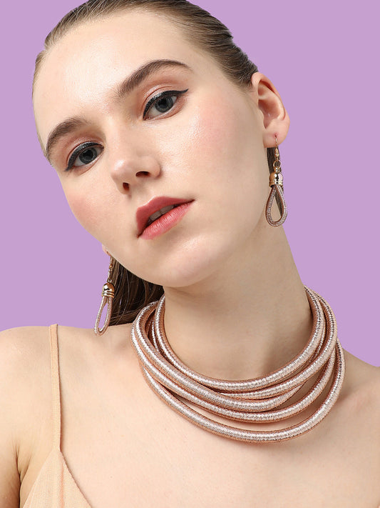 GOLD PLATED DESIGNER NECKLACE AND EARRING SET