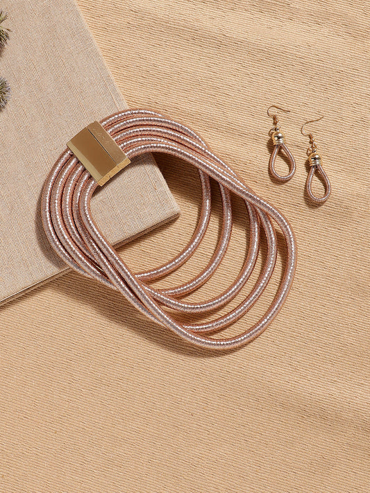 GOLD PLATED DESIGNER NECKLACE AND EARRING SET