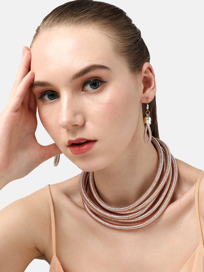 GOLD PLATED DESIGNER NECKLACE AND EARRING SET