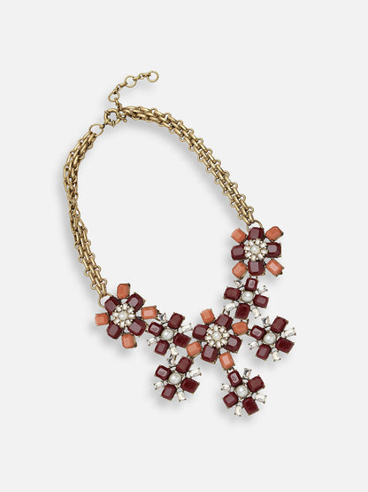 GOLD PLATED DESIGNER STONE NECKLACE