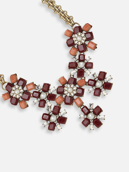 GOLD PLATED DESIGNER STONE NECKLACE