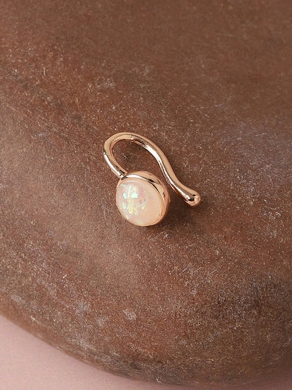 Gold Plated Designer Pearl Nose Pin For Women