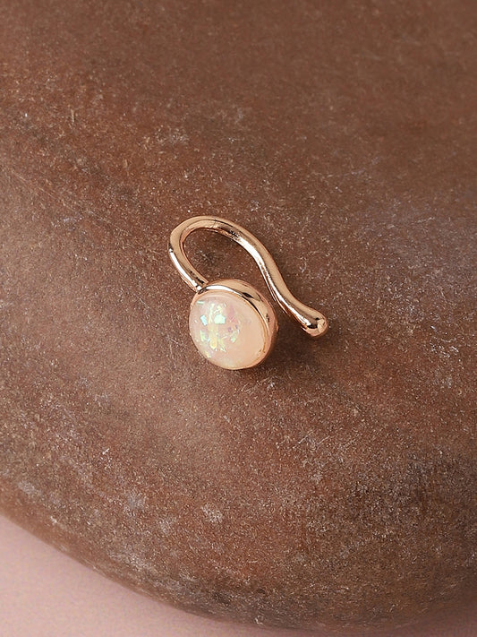 Gold Plated Designer Pearl Nose Pin For Women