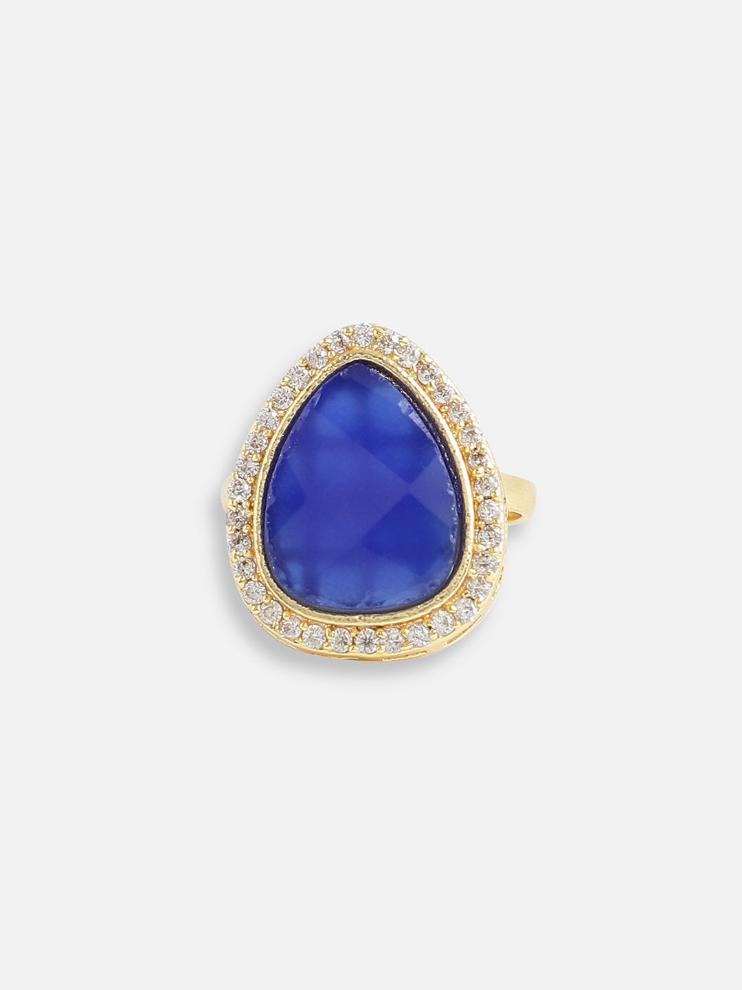 GOLD PLATED DESIGNER STONE RING