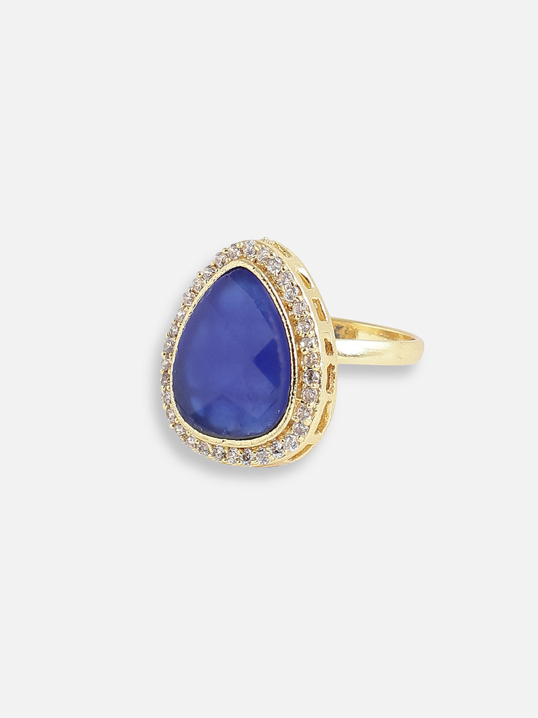 GOLD PLATED DESIGNER STONE RING