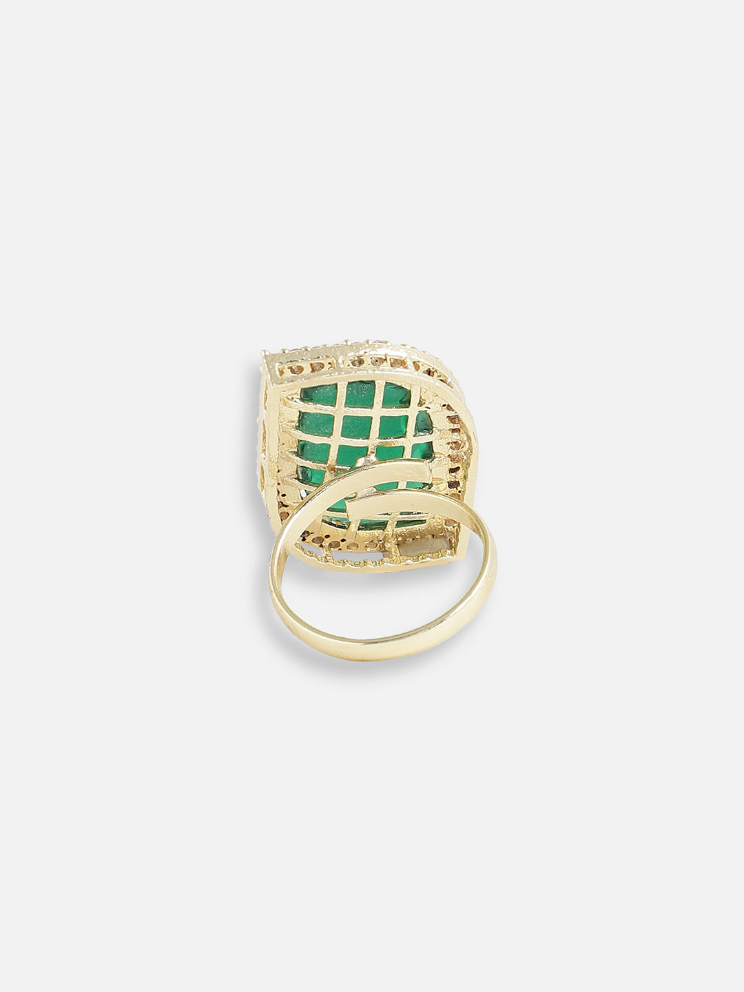 GOLD PLATED DESIGNER STONE RING