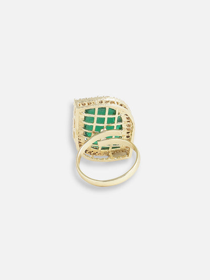 GOLD PLATED DESIGNER STONE RING