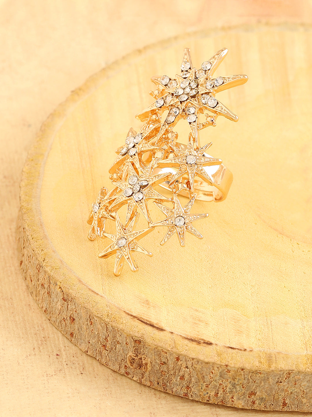 Gold Plated Party Designer Stone Ring For Women