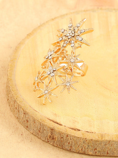 Gold Plated Party Designer Stone Ring For Women