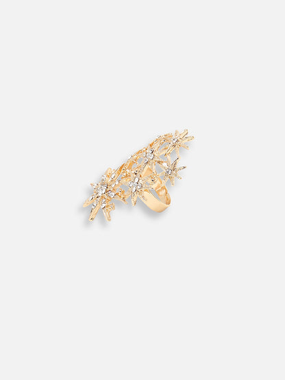 Gold Plated Party Designer Stone Ring For Women